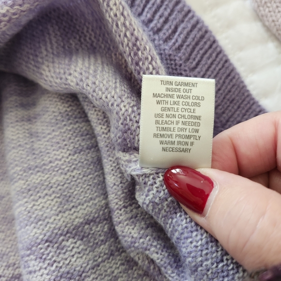 DRESS BARN WOMEN'S LILAC AND GRAY STRIPED SOFT SWEATER SIZE XL - Picture 10 of 13